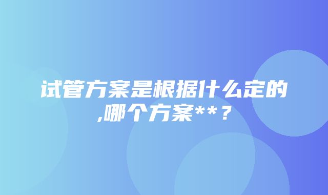 试管方案是根据什么定的,哪个方案**？