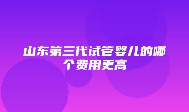 山东第三代试管婴儿的哪个费用更高