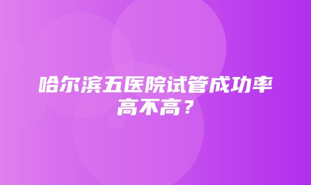 哈尔滨五医院试管成功率高不高？