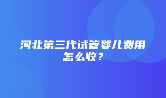 河北第三代试管婴儿费用怎么收？