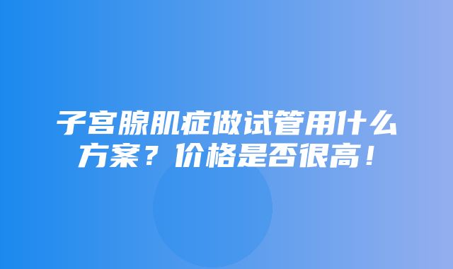 子宫腺肌症做试管用什么方案？价格是否很高！