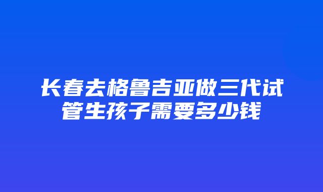 长春去格鲁吉亚做三代试管生孩子需要多少钱