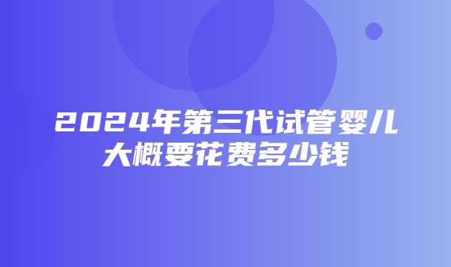 2024年第三代试管婴儿大概要花费多少钱