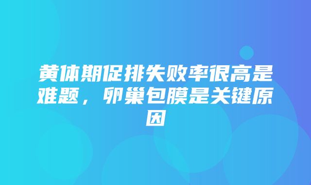 黄体期促排失败率很高是难题，卵巢包膜是关键原因