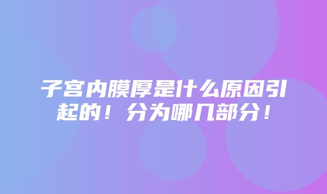 子宫内膜厚是什么原因引起的！分为哪几部分！