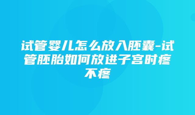 试管婴儿怎么放入胚囊-试管胚胎如何放进子宫时疼不疼