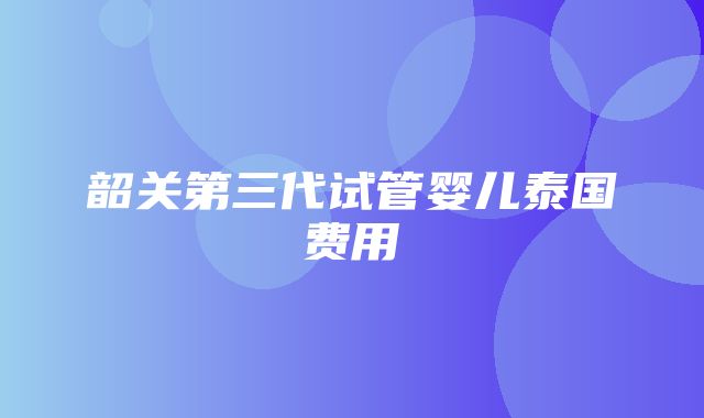 韶关第三代试管婴儿泰国费用