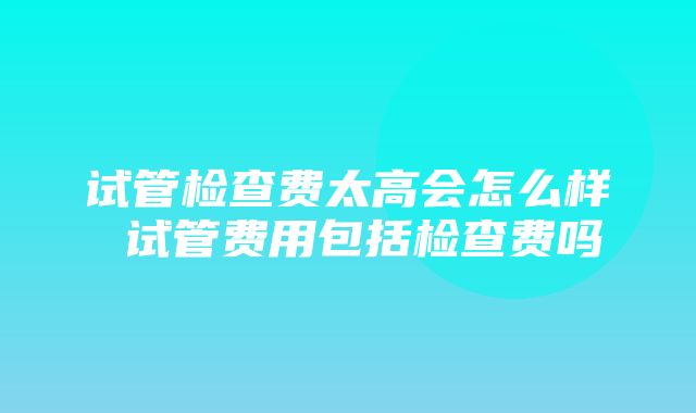 试管检查费太高会怎么样 试管费用包括检查费吗