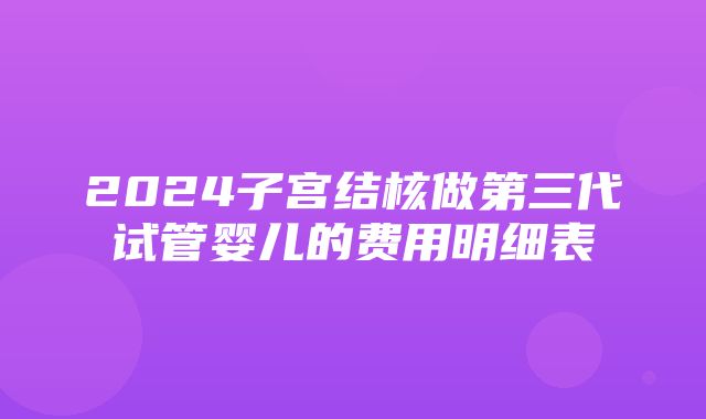 2024子宫结核做第三代试管婴儿的费用明细表