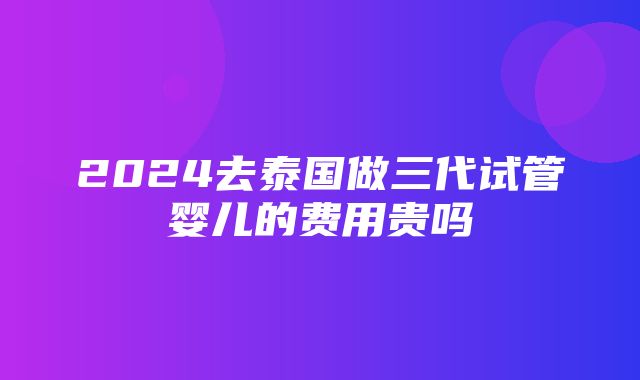 2024去泰国做三代试管婴儿的费用贵吗