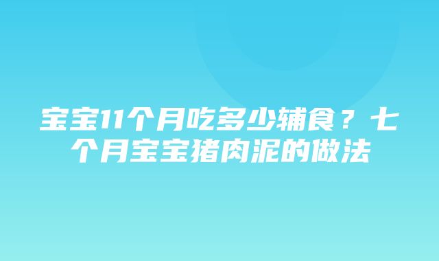 宝宝11个月吃多少辅食？七个月宝宝猪肉泥的做法