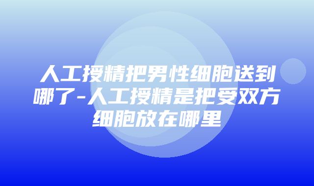 人工授精把男性细胞送到哪了-人工授精是把受双方细胞放在哪里