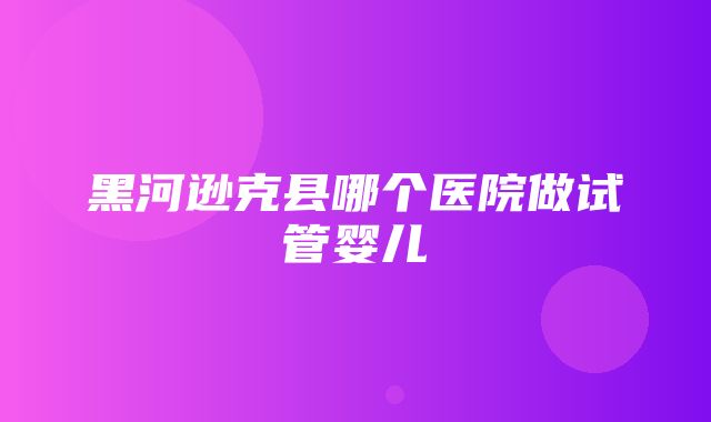 黑河逊克县哪个医院做试管婴儿