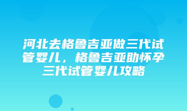 河北去格鲁吉亚做三代试管婴儿，格鲁吉亚助怀孕三代试管婴儿攻略