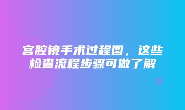 宫腔镜手术过程图，这些检查流程步骤可做了解