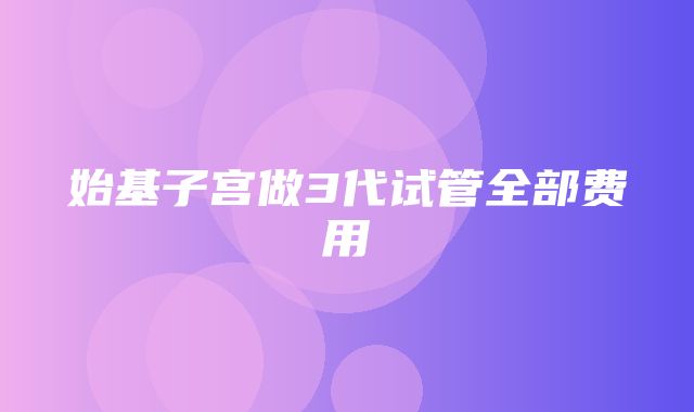 始基子宫做3代试管全部费用