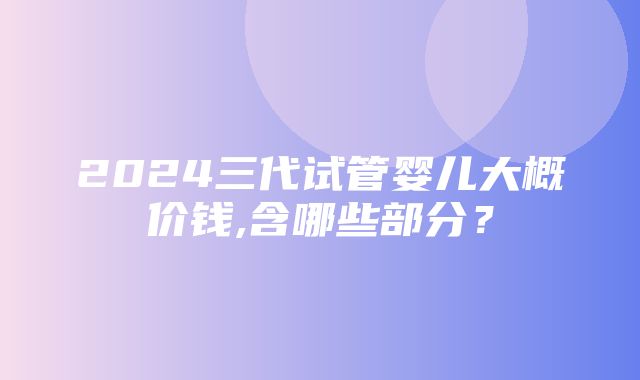 2024三代试管婴儿大概价钱,含哪些部分？