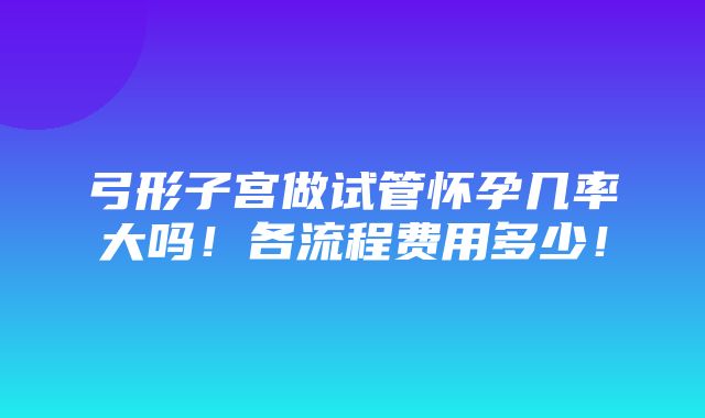 弓形子宫做试管怀孕几率大吗！各流程费用多少！