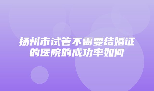 扬州市试管不需要结婚证的医院的成功率如何