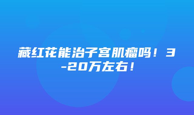 藏红花能治子宫肌瘤吗！3-20万左右！