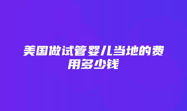 美国做试管婴儿当地的费用多少钱