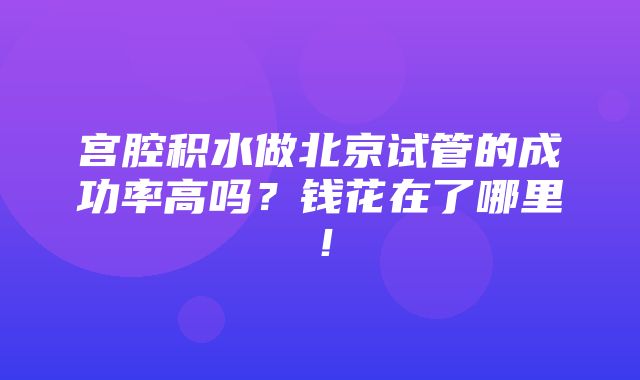 宫腔积水做北京试管的成功率高吗？钱花在了哪里！