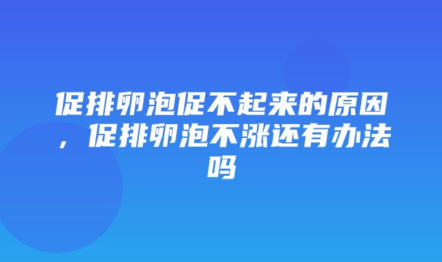 促排卵泡促不起来的原因，促排卵泡不涨还有办法吗