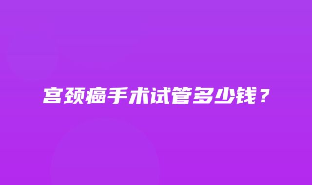 宫颈癌手术试管多少钱？