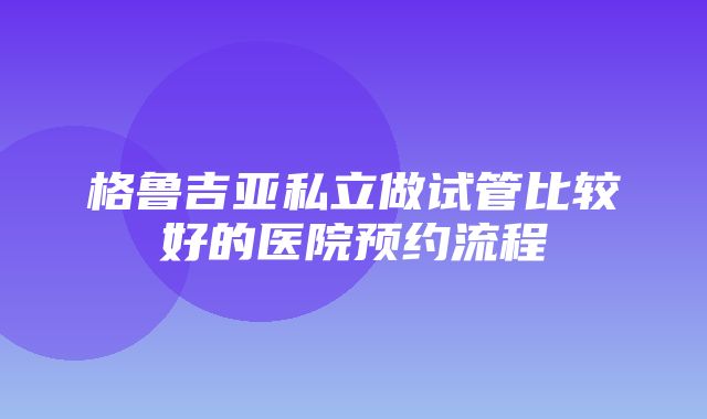 格鲁吉亚私立做试管比较好的医院预约流程