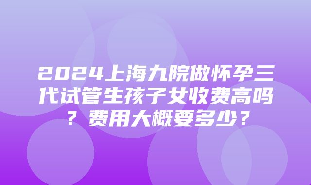 2024上海九院做怀孕三代试管生孩子女收费高吗？费用大概要多少？