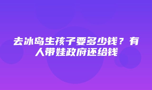 去冰岛生孩子要多少钱？有人带娃政府还给钱