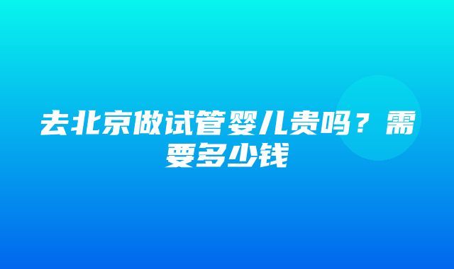 去北京做试管婴儿贵吗？需要多少钱