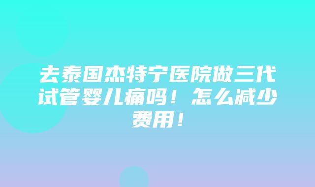 去泰国杰特宁医院做三代试管婴儿痛吗！怎么减少费用！