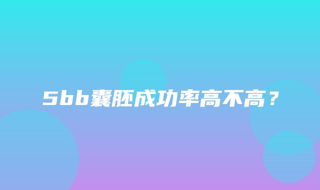 5bb囊胚成功率高不高？