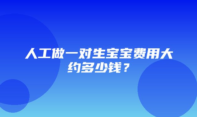 人工做一对生宝宝费用大约多少钱？