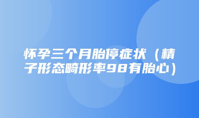 怀孕三个月胎停症状（精子形态畸形率98有胎心）