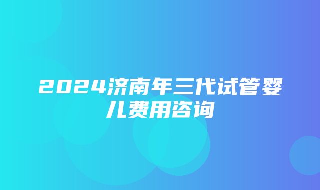 2024济南年三代试管婴儿费用咨询