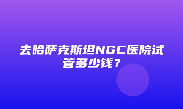 去哈萨克斯坦NGC医院试管多少钱？