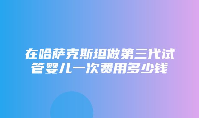 在哈萨克斯坦做第三代试管婴儿一次费用多少钱