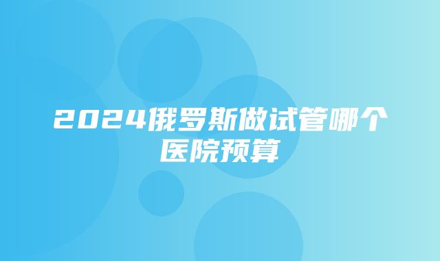 2024俄罗斯做试管哪个医院预算