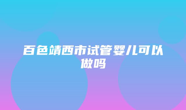 百色靖西市试管婴儿可以做吗