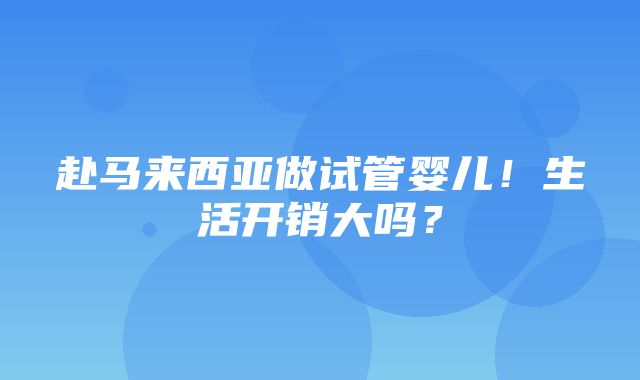 赴马来西亚做试管婴儿！生活开销大吗？