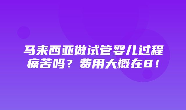 马来西亚做试管婴儿过程痛苦吗？费用大概在8！