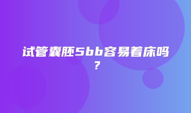 试管囊胚5bb容易着床吗？