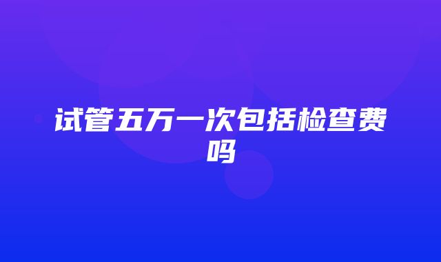 试管五万一次包括检查费吗