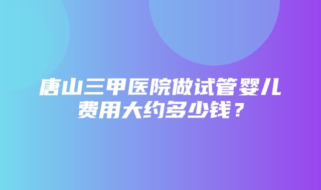 唐山三甲医院做试管婴儿费用大约多少钱？