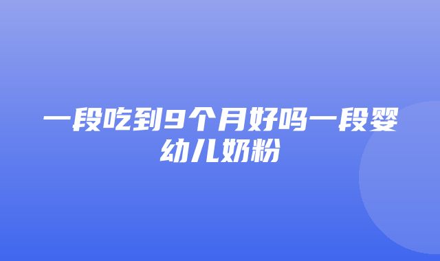 一段吃到9个月好吗一段婴幼儿奶粉