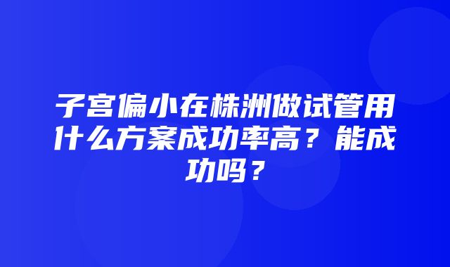 子宫偏小在株洲做试管用什么方案成功率高？能成功吗？