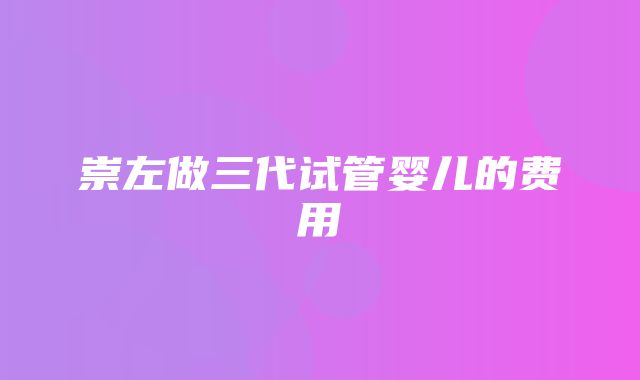 崇左做三代试管婴儿的费用