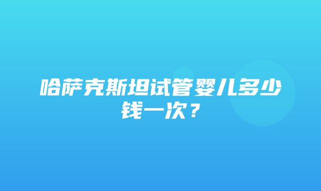 哈萨克斯坦试管婴儿多少钱一次？